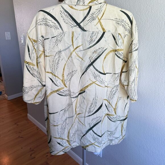 Tommy Bahama 100% Silk Men's Hawaiian Leaf Print Tropical Luau Vacation Shirt XL - Picture 2 of 6